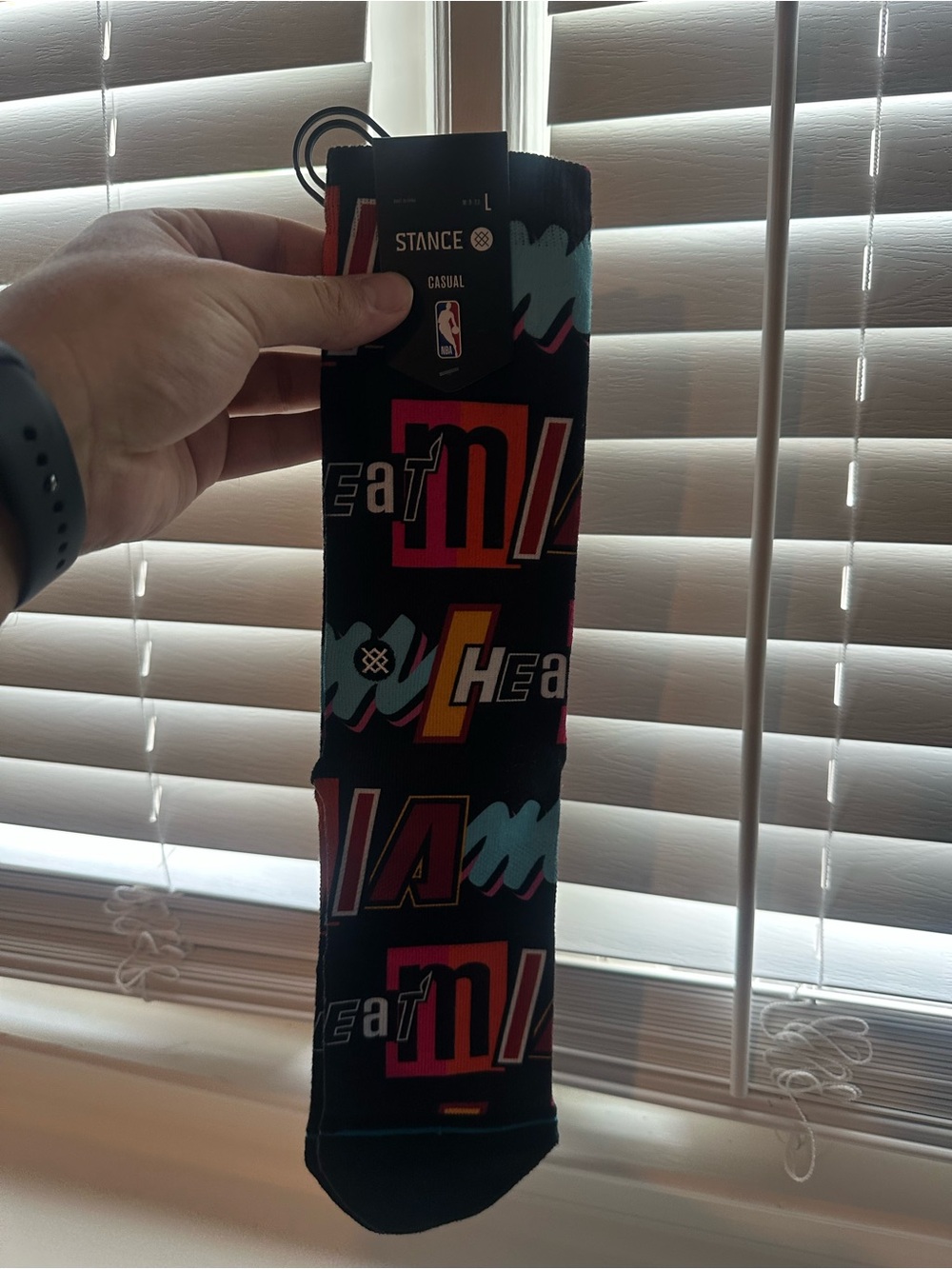Stance Black Graphic NBA 'Team Heat' Crew Socks